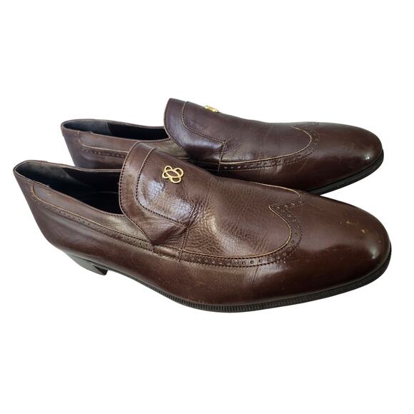 Vintage Stanley Blacker 7.5 Brown Loafer Made In Italy Wingtip Oxford - Picture 2 of 12